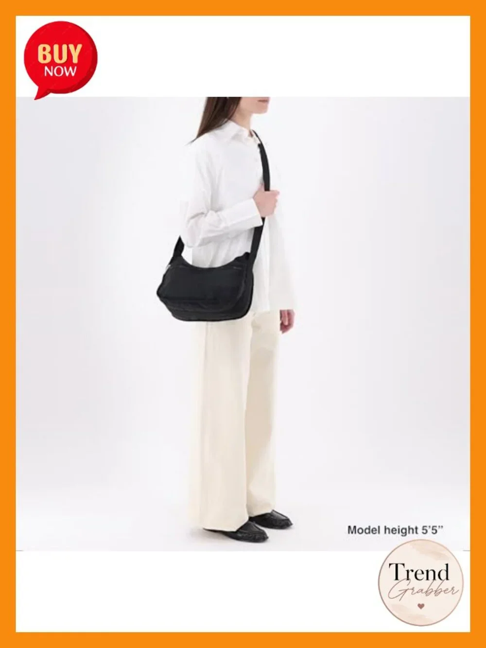 Classic Hobo Bag with Recycled Nylon - Crossbody Adjustable Strap